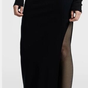 Cotton Citizen Black Maxi Skirt with Mesh Detail